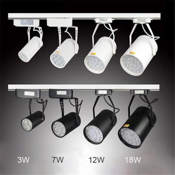 

240v 3w 7w 12w 18w classic track light led tracking black white single phase rail lighting warm pure lights