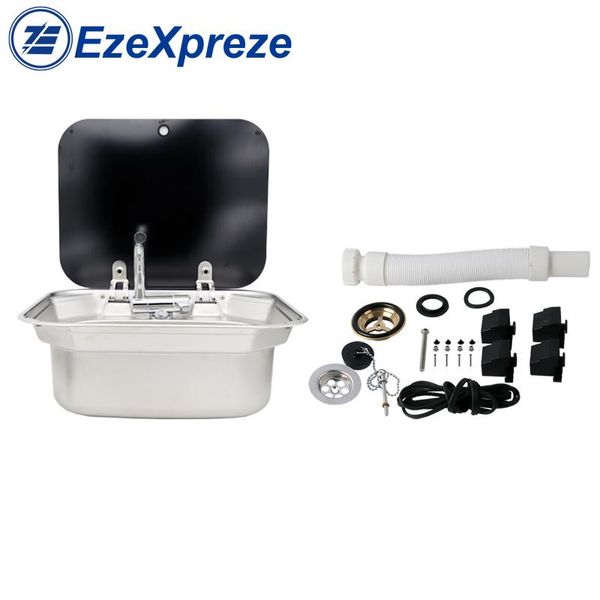 

parts rv caravan or boat motorhome stainless steel hand wash basin sink with tempered glass lid