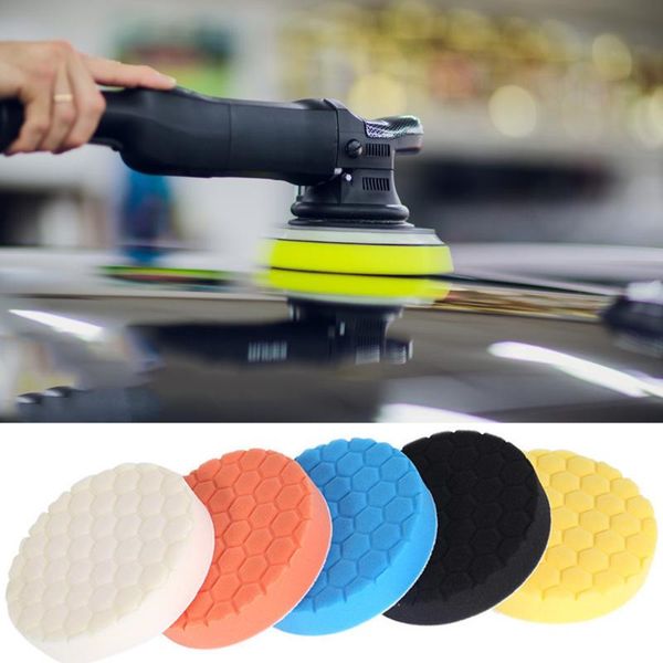 

car sponge 5pcs 5inch/6inch polishing pad soft self-adhesive disc grinder buffing sandpaper tray waxing protective polisher