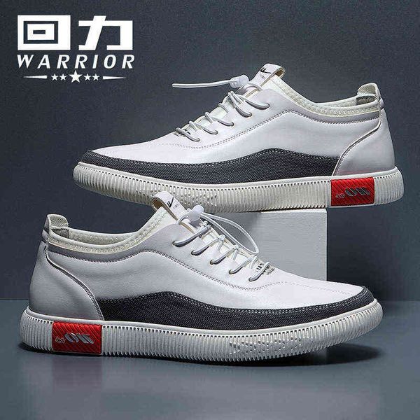 

huili men's shoes leather casual single autumn small white trend versatile fashion sneakers, Black