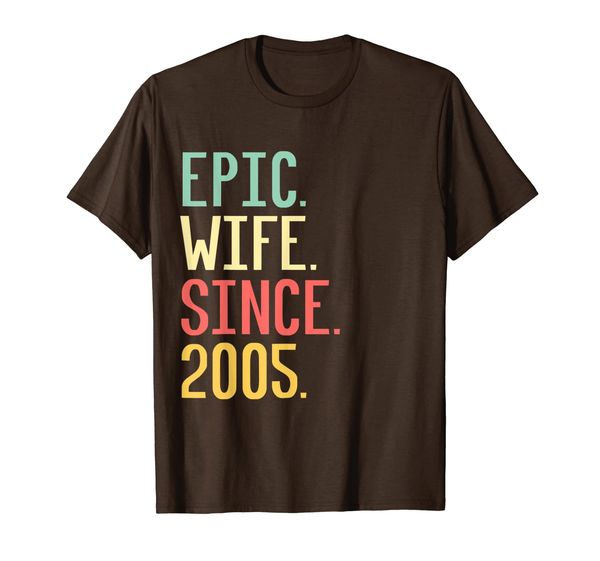 

epic wife since 2005, 14th wedding anniversary gift t-shirt, White;black