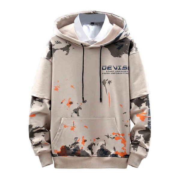 

men's hoodie sweatshirt with hood white harajuku hoodie autumn khaki graphic for men korean streetwear hip hop sweatshirt male g1214, Black