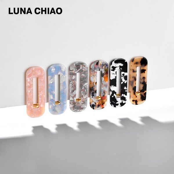 

hair clips & barrettes chiao fashion jewelry women accessories 6 colors rectangle shape acrylic resin, Golden;silver