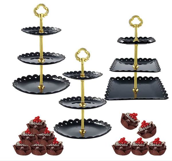 

other event & party supplies 1pcs 3tier dessert plates mini cake candy display tower tiered tray round pastry rack holder for wedding birthd