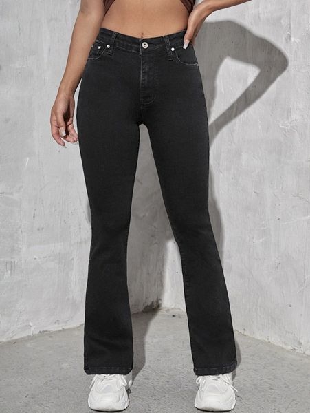 

studded detail bootcut jeans v2us#, Blue