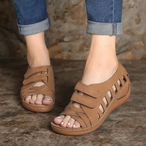 

summer women flat sandals sandalia ordica feminina 2021 gladiator pu hollow open toe closed ankle, Black