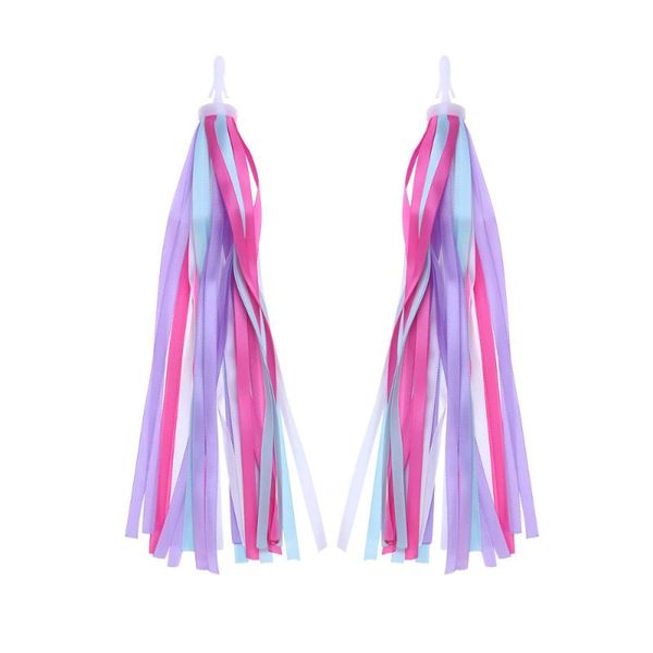 

bike handlebars &components one pair of childrens handlebar streamers grips tassels ribbons baby carrier accessories (purple)
