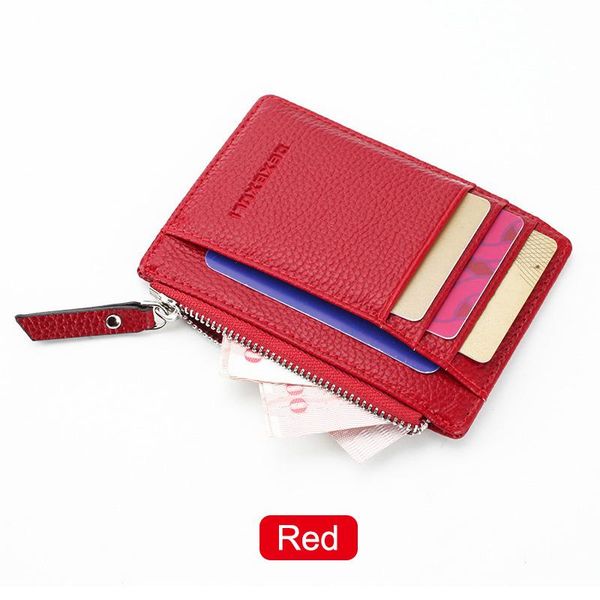 

wallets ly women men lady purse zipper pu small mini soft thin for money card coin cla88, Red;black