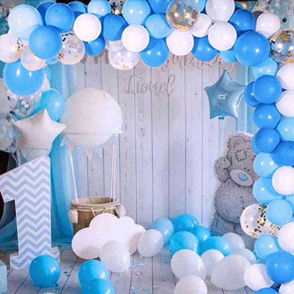 113pcs bebê uma festa de nascimento balões Garland 1st decorações de festa de aniversário crianças decoração do cenário de casamento decoração babyshower Balon arco 210408