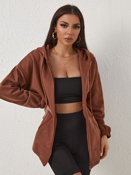 

zip up drawstring hoodie c61d#, White;black