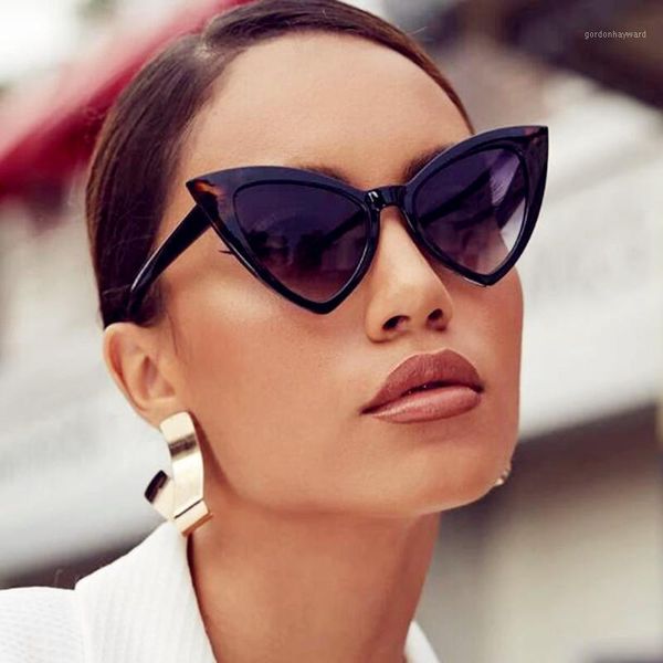 

cat eye sunglasses women 2021 luxury oversized glasses brand designer eyewear for women/men mirror gafas de sol, White;black