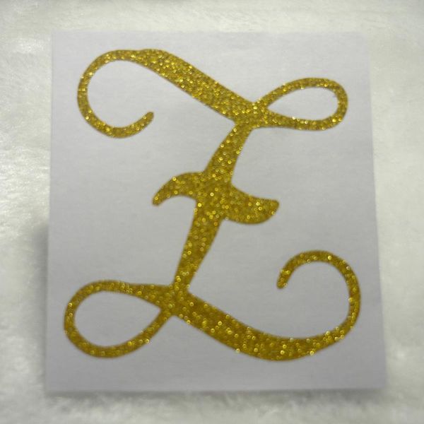 

multi size gold glitter letter z sticker gift wrap