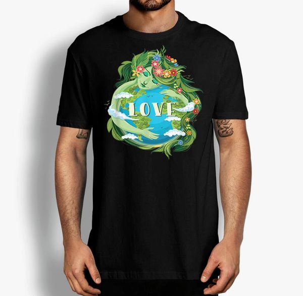 

men's t-shirts earth day t-shirt love mother save the green planet environment shirt, White;black