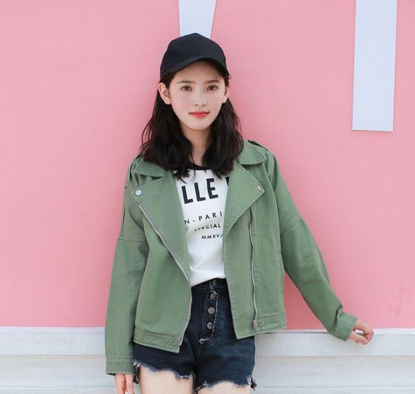 

women's jackets 2021 autumn personality lapel short slim denim jacket, Black;brown