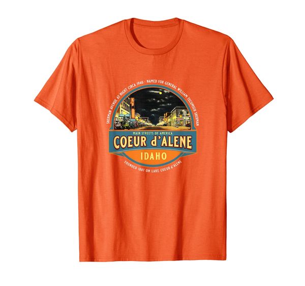 

vintage coeur d'alene idaho id novelty souvenir gift t-shirt, White;black
