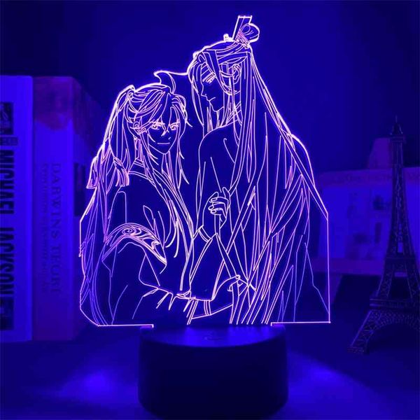 

acrylic 3d bl for bed room decor touch sensor colorful led night light lamp mo dao zu shi lan zhan
