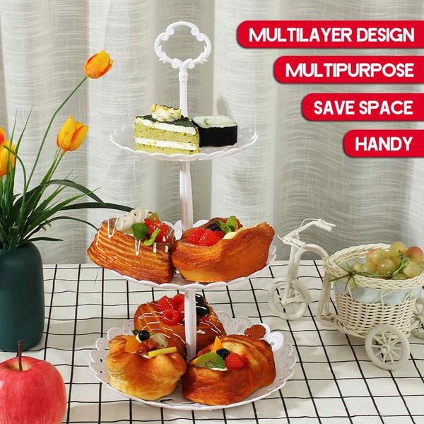 

other bakeware 3/2 tier square circle love cupcake stand pastry fruit plate serving dessert holder wedding party home decor
