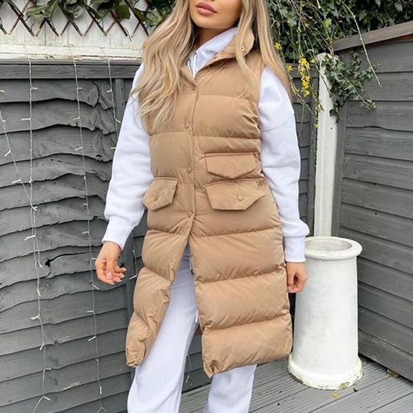 

women's vests quinn fashion simple stand collar women elegant solid single breasted coats straight long cotton ladies, Black;white