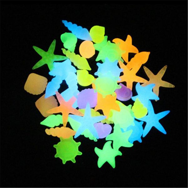

decorations 5/10/20pcs colorful luminous starfish conch shell shaped glowing stones decorative for garden aquarium fish tank pool landscape
