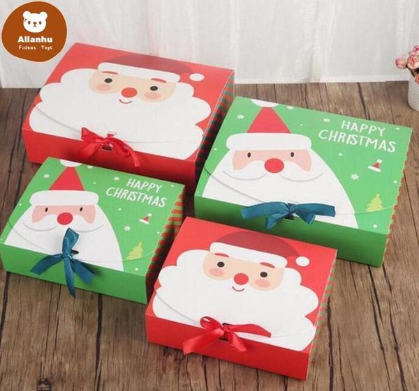 

christmas eve big gift box santa claus fairy design kraft papercard present party favor activity box red green gifts package boxes dhl 44423
