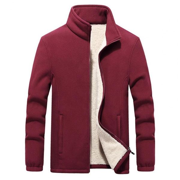 

men winter long sleeve warm soft coat double-sided plush large jacket outwear men's jackets, Black;brown
