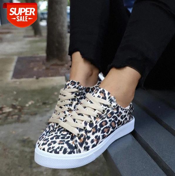 

2021 women's flat casual vulcanized shoes women classic gingham leopard leisure lace-up ladies fashion footwear plus size #fa7p