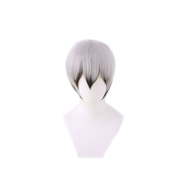 

kita shinsuke cosplay wig anime haikyuu 30cm shinsuke kita short black gray styled synthetic hair wigs + hair net