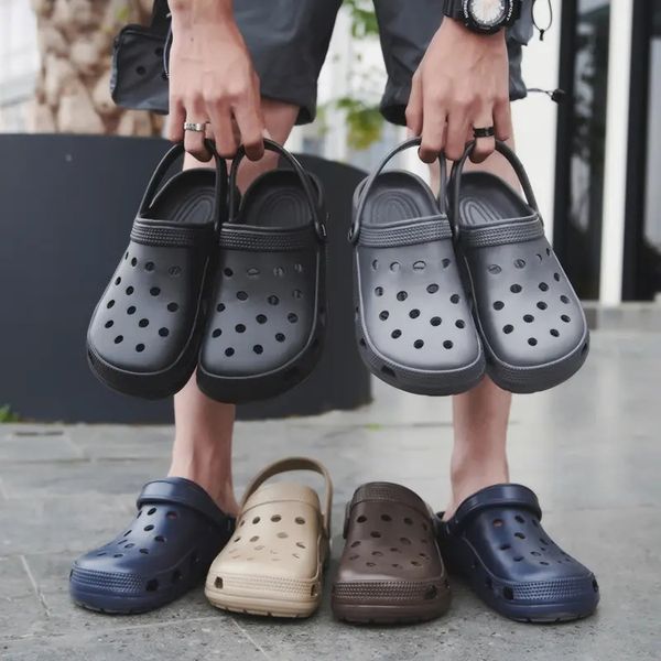 

5 color slippers real air cushion large size hole shoes sandals, Black
