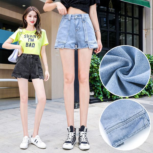 

women's shorts 2021 new summer blue black grey denim for women, White;black