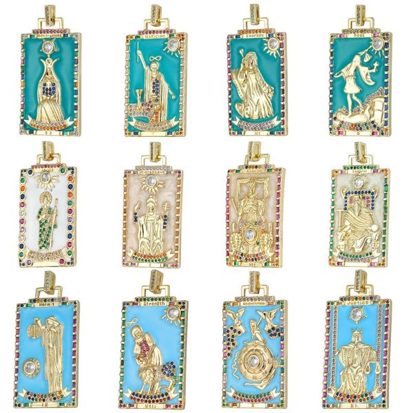 

charms juya handmade rainbow zircon macaron colorful enamel greek gods evil eye moon star for diy pendant collar jewelry making, Bronze;silver
