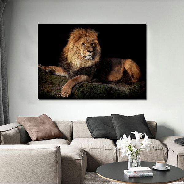 

lying lion modern home decoration animal posters and prints canvas painting wall art pictures for living room bedroom