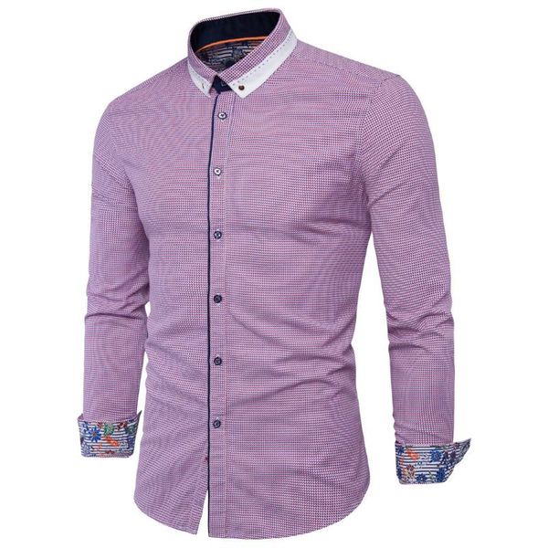 

men's casual shirts blouse shirt men the 2021 little plaid man collar fashion cuff color of brand, White;black