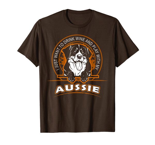 

drink wine and play with my aussie t-shirt, White;black