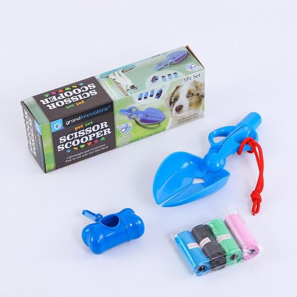 

3pcs/set pet waste poop pick up cleaning tool bone-shaped bag dispenser durable shovel and bags dog travel & outdoors