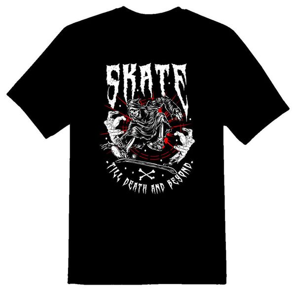 

skate till death skating reaper black or white tee, White;black
