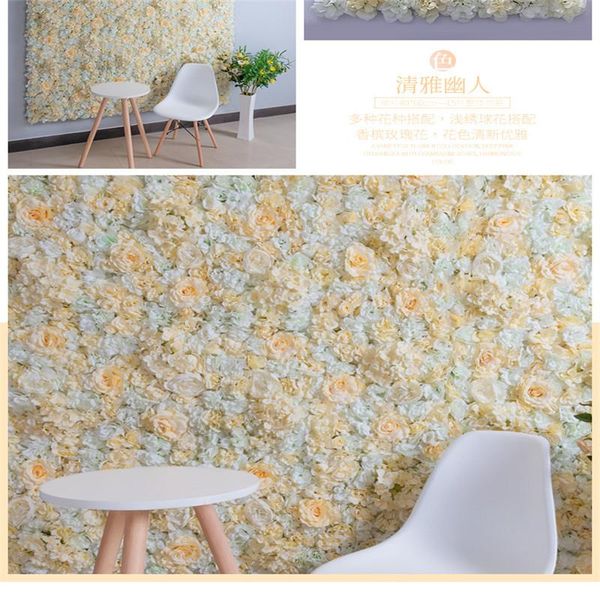 

party decoration flower wall silk rose tracery encryption floral background artificial flowers creative wedding stage