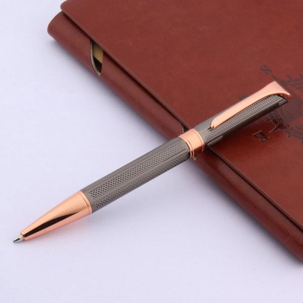 

student pen gun gray metal rose golden gift ballpoint pens, Blue;orange