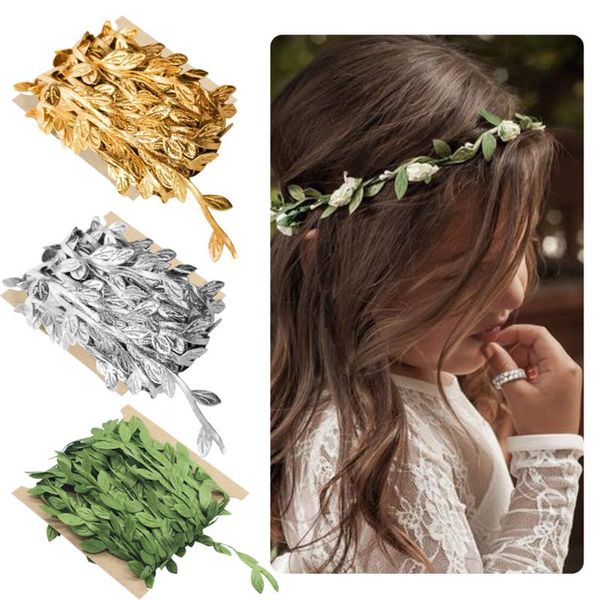 

5/10 meter silk nature gold artificial leaf leaves vine for wedding box decoration foliage handmade scrapbooking craft wreath decorative flo