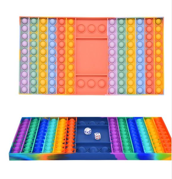 

us stock party decompression toys push bubble checkerboard rainbow stress reliever fidget toy autism special needs sensory gifts for kids ga