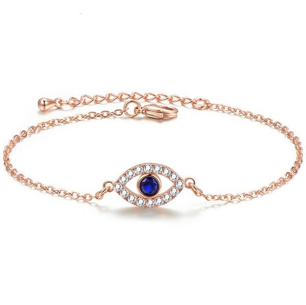 

blue evil eye chain bracelets for women girls adjustable zircon charm bracelet boho jewelry gifts, Black