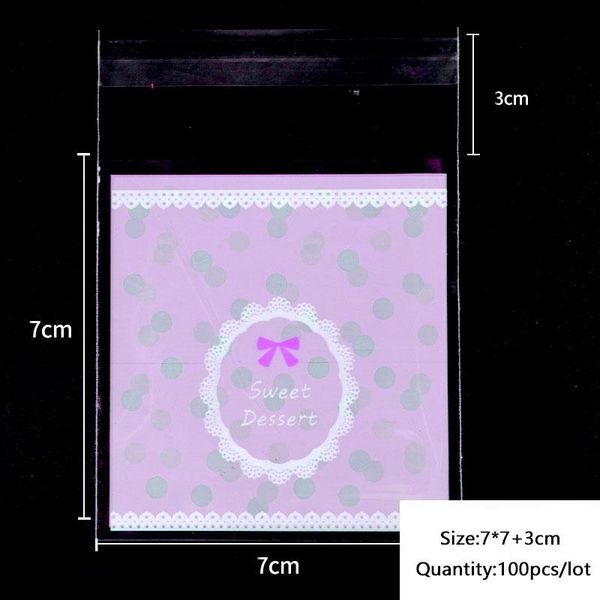 

gift wrap 50pcs/lot 2021 year self adhesive plastic cellophane bag purple lace strip bowknot decor snack food packaging candy