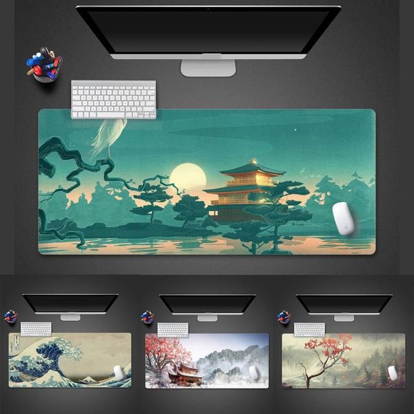 

mouse pads & wrist rests japanese style art rubber deskgame mousepad desk table protect gamer office large mat pad x xl non-slip laptop