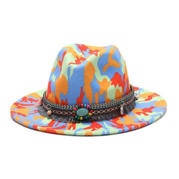 

wide brim hats fashion quality fedora hat women wool felt decor panama fedoras men jazz spring autumn wholesale, Blue;gray