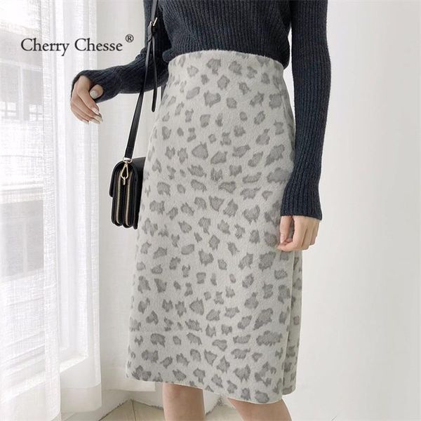 

skirts cherry chesse harajuku leopard women skirt empire a line bottoms female autumn winter warm sexy, Black