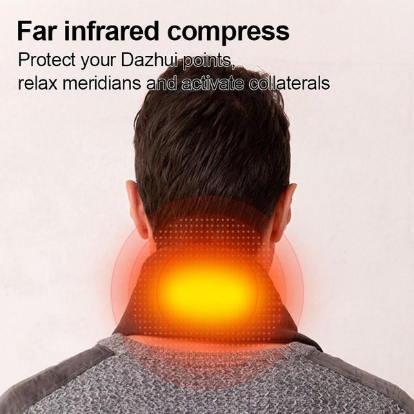 

winter heating scarf pads usb electric 3 gear adjustable carbon fiber heated clothes pad neckerchief plush collar scarves cycling caps & mas, Black