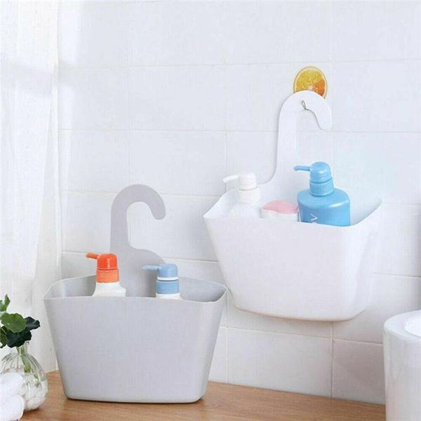 

multi-layer wall mount hanging shower basket bathroom caddy plastic organizer racks dormitory sundries storage baskets