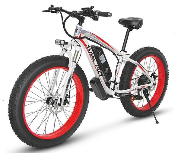 Bici elettrica da 26 pollici 1000W Motore Fat Tire Mens Snow Beach Ebike 48V 13AH Batteria agli ioni di litio Bicicletta da neve per adulti