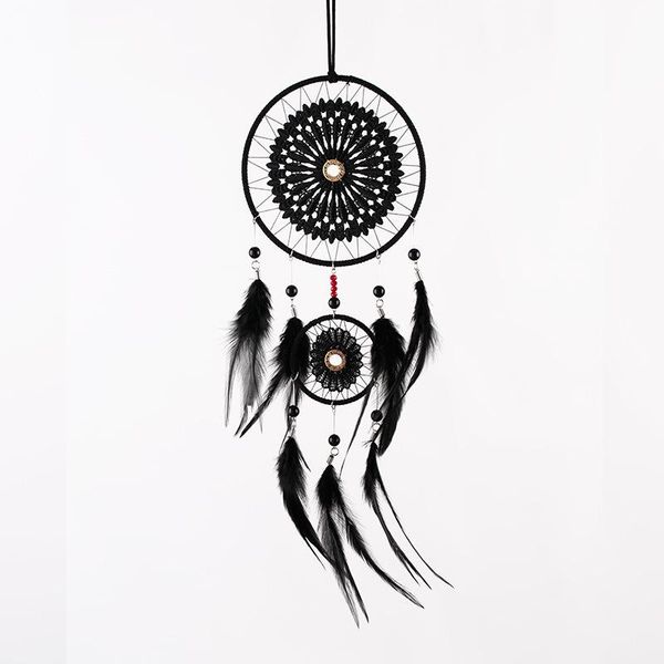 

decorative objects & figurines rhinestone pendant double dream catcher feather home decoration
