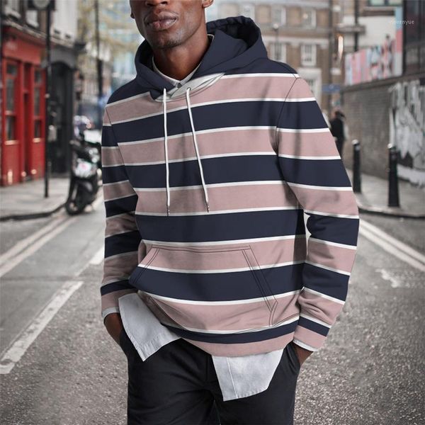 

men's hoodies & sweatshirts stripe long sleeve sweatshirt oversized hoodie autumn mens clothing with hoody sweater for man, Black