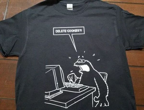 

delete cookies cookie monster t shirt tee computer funny, White;black